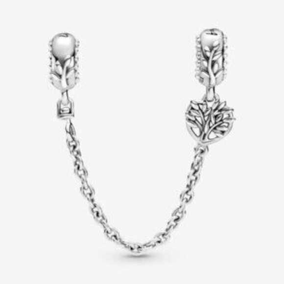 Pandora Heart Family Tree Safety Chain Charm - Picture 2 of 6